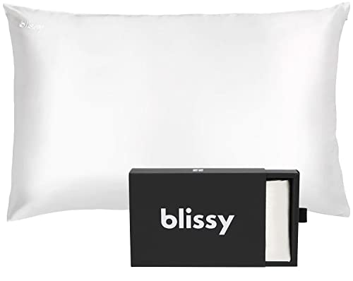 Blissy Silk Pillowcase - 100% Pure Mulberry Silk - 22 Momme 6A High-Grade Fibers - Satin Pillowcase for Hair & Skin - Regular, Queen & King Size Silk Pillow Case with Hidden Zipper - Moisture Wicking