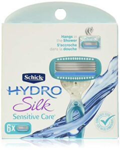 schick hydro silk moisturizing razor blade refills for women with shower hanger, 6 count (pack of 1)