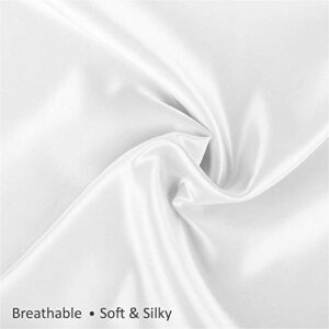 ShopBedding Satin Pillowcase for Hair and Skin Silk Pillowcases - 2 Pack, Luxury Satin Pillowcases with Zipper Closure, Satin Pillow Case Cover, Standard Satin Silk Pillowcase for Hair & Skin, White