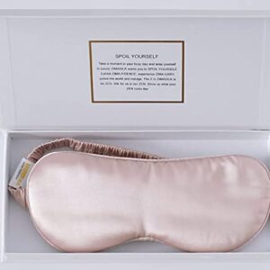 ZIMASILK 100% 22 Momme Pure Mulberry Silk Sleep Mask,Filled with 100% Mulberry Silk,Silk Wrapping Strap- Super Soft & Comfortable Sleep Eye Mask for Sleeping (Light Plum)