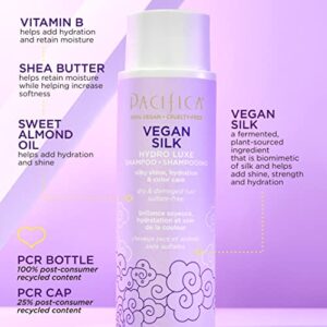 Pacifica Beauty Vegan Silk Shampoo + Conditioner Set, Vanilla, Almond Oil, Shea Butter, Vitamin B for Dry and Damaged Hair, Hydration, Shine, Silky Smooth, Clean Hair Care, 20 Oz