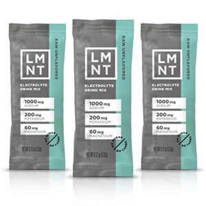 lmnt keto electrolyte powder packets | paleo hydration powder | no sugar, no artificial ingredients | raw unflavored | 30 stick packs