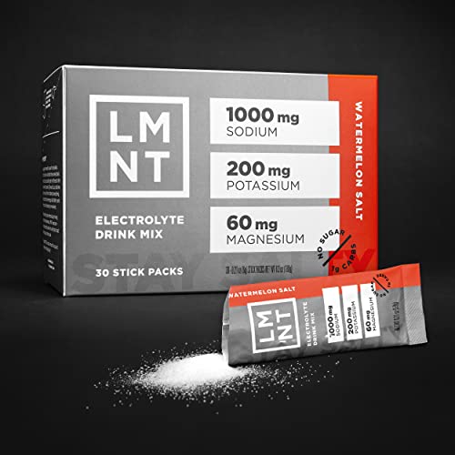 LMNT Keto Electrolyte Powder Packets | Paleo Hydration Powder | No Sugar, No Artificial Ingredients | Watermelon Salt | 30 Stick Packs