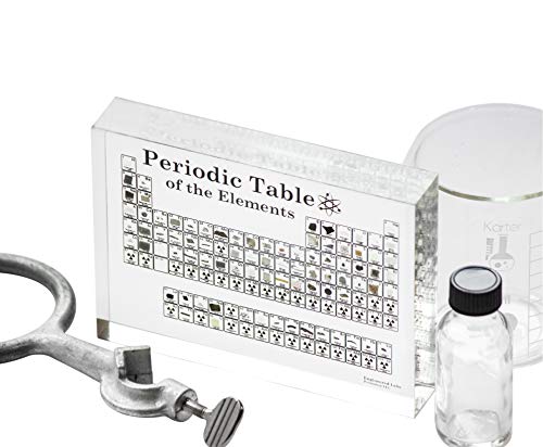 Engineered Labs Heritage Periodic Table of Elements, Made In USA, Acrylic Periodic Table With Real Samples