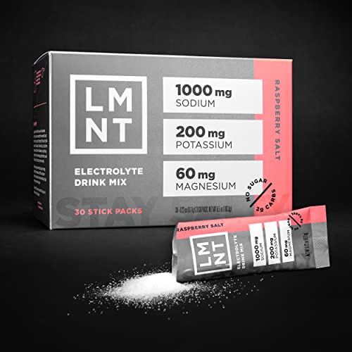 LMNT Keto Electrolyte Powder Packets | Paleo Hydration Powder | No Sugar, No Artificial Ingredients | Raspberry Salt | 30 Stick Packs