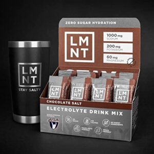 LMNT Keto Electrolyte Powder Packets | Paleo Hydration Powder | No Sugar, No Artificial Ingredients | Hot Chocolate Salt | 30 Stick Packs