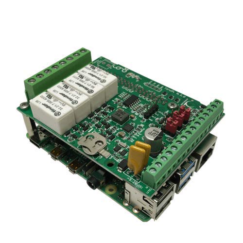 Sfera Labs Iono Pi Pi4B 2GB - Raspberry Pi I/O Module - DIN-Rail Case, 4 relays, Analog/Digital Inputs, OC Outputs, TTL I/O, Wiegand, 1-Wire, Real Time Clock (RTC), Secure Element Chip