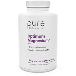 optimum magnesium – 240 delayed release veg caps | 250mg elemental traacs magnesium lysyl glycinate chelate & albion dimagnesium malate | formulated for enhanced absorption | non gmo | lab tested