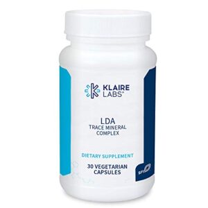 klaire labs lda trace mineral complex – 11 essential trace elements with traacs chelated minerals, hypoallergenic & no iron (30 vegetarian capsules)