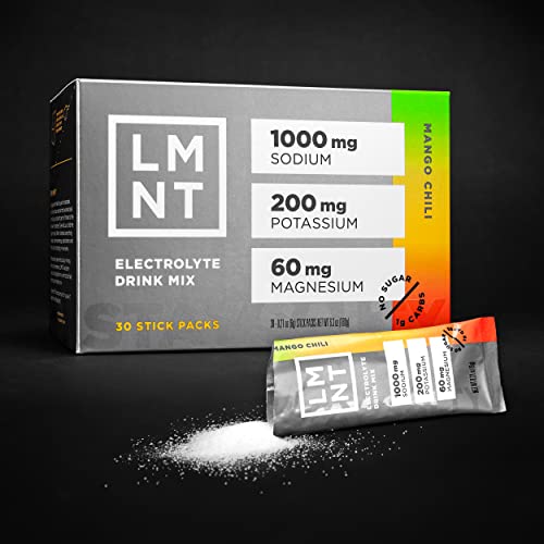 LMNT Keto Electrolyte Powder Packets | Paleo Hydration Powder | No Sugar, No Artificial Ingredients | Mango Chili | 30 Stick Packs