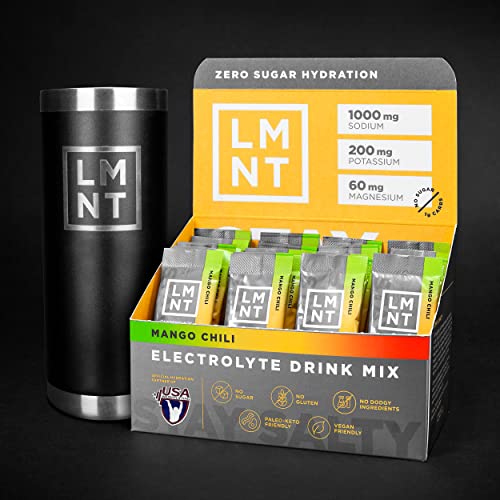 LMNT Keto Electrolyte Powder Packets | Paleo Hydration Powder | No Sugar, No Artificial Ingredients | Mango Chili | 30 Stick Packs