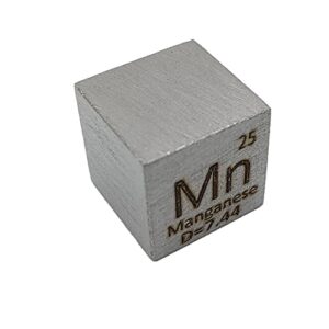 pure metal manganese 10mm density mn 99.97% cube for element collections lab experiment material hobbies simple substance block display diy