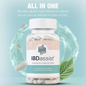 IBDassist™ - IBD Vitamins - Supports with malabsorption and GI Tract Inflammation - Crohn's and Colitis - Inflammatory Bowel