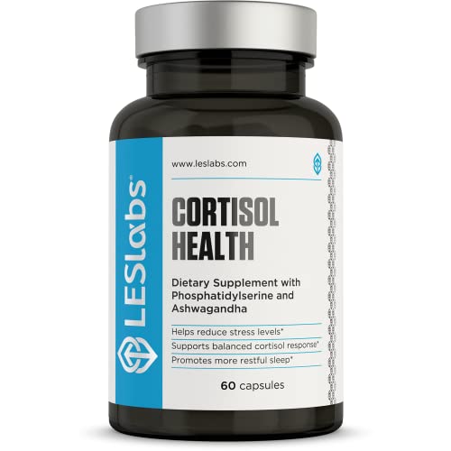 LES Labs Cortisol Health – Stress Relief, Balanced Cortisol Response, Relaxation & Deep Sleep – Phosphatidylserine, Magnesium, Magnolia Bark, Rhodiola Rosea & Ashwagandha – 60 Capsules