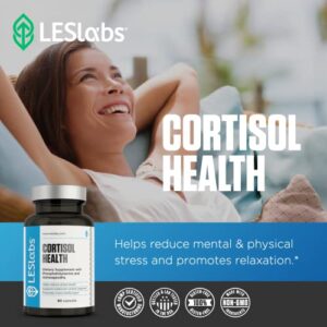 LES Labs Cortisol Health – Stress Relief, Balanced Cortisol Response, Relaxation & Deep Sleep – Phosphatidylserine, Magnesium, Magnolia Bark, Rhodiola Rosea & Ashwagandha – 60 Capsules