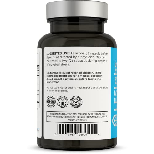 LES Labs Cortisol Health – Stress Relief, Balanced Cortisol Response, Relaxation & Deep Sleep – Phosphatidylserine, Magnesium, Magnolia Bark, Rhodiola Rosea & Ashwagandha – 60 Capsules