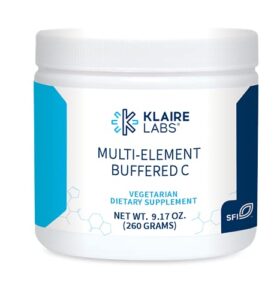 klaire labs multi-element buffered c powder with quercetin bioflavonoid & l-glutathione to support immune function & antioxidant protection, hypoallergenic & gentle on stomach (65 servings, 260 grams)