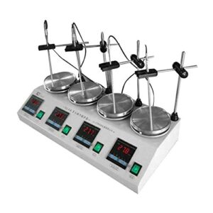 Digital Magnetic Stirrer with Hotplate 0~2400 RPM Mixer Plate Magnetic Lab Stirrer Mixer with Stirring Bar (4 Unit Plate)