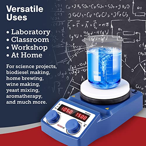 Fristaden Lab Magnetic Hot Plate Stirrer 280℃/536°F Max Temp 5L Capacity | Stir Plate Mixer Hotplate