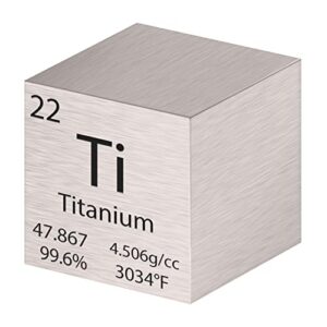 tungsten cube metal density cubes pure metal high density element cube for element collections lab experiment material hobbies heavy small objects experience(titanium, 1 inch)