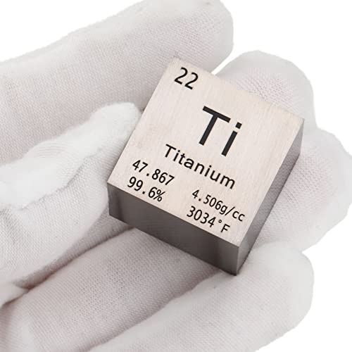 Tungsten Cube Metal Density Cubes Pure Metal High Density Element Cube for Element Collections Lab Experiment Material Hobbies Heavy Small Objects Experience(Titanium, 1 Inch)