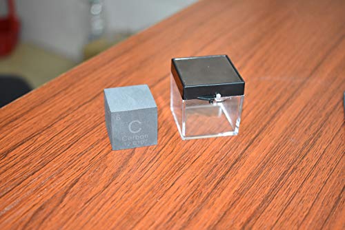 Carbon Cube 1 Inch Pure Graphite Block 99.99% for Element Collection Lab Periodic Table Cube