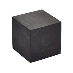 Carbon Cube 1 Inch Pure Graphite Block 99.99% for Element Collection Lab Periodic Table Cube