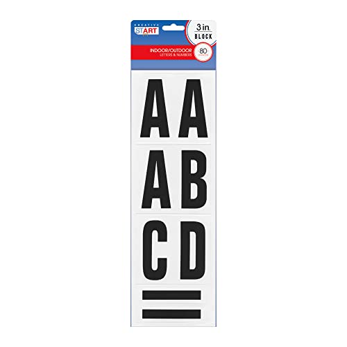 COSCO Letters, Numbers and Symbols, Self Adhesive, Black, 3"h, 64 Characters