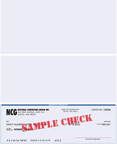 Cosco® Business Checks, 8-1/2" x 11", Bottom Check, 500 Count (074026)