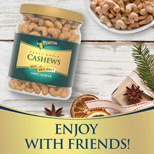 PLANTERS Fancy Whole Cashews with Sea Salt, 26 oz. Resealable Jar - Made with Simple Ingredients - Good Source of Vitamins and Minerals - Kosher (Packaging May Vary)