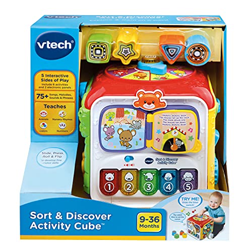 VTech Sort and Discover Activity Cube (Frustration Free Packaging), Red