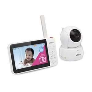 VTech VM924 Remote Pan-Tilt-Zoom Video Baby Monitor, 5" LCD Screen, Up to 17 Hrs Video Streaming, Night Vision, Up to 1000ft Range, Soothing Sounds, 2-Way Talk, Temperature Sensor,Secured Transmission