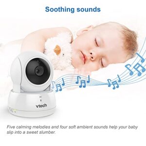 VTech VM924 Remote Pan-Tilt-Zoom Video Baby Monitor, 5" LCD Screen, Up to 17 Hrs Video Streaming, Night Vision, Up to 1000ft Range, Soothing Sounds, 2-Way Talk, Temperature Sensor,Secured Transmission