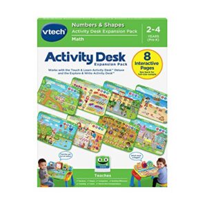 vtech touch and learn activity desk deluxe expansion pack – numbers and shapes