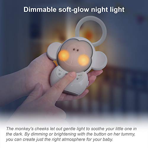 VTech BC8211 Myla The Monkey Baby Sleep Soother with a White Noise Sound Machine Featuring 5 Soft Ambient Sounds, 5 Calming Melodies & Soft-Glow Night Light, 1 Count (Pack of 1)