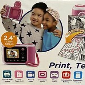 VTech KidiZoom PrintCam Instant Printing Camera - No Ink Required - 150+ Photo Effects and Activities (Pink)