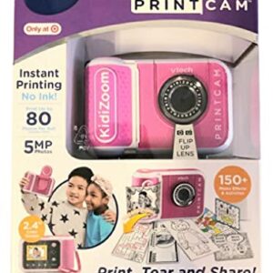 VTech KidiZoom PrintCam Instant Printing Camera - No Ink Required - 150+ Photo Effects and Activities (Pink)