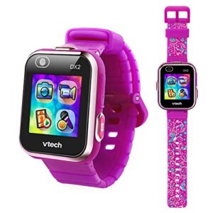 vtech kidizoom smartwatch dx2, special edition floral birds with bonus, pedometer, vivid violet wristband