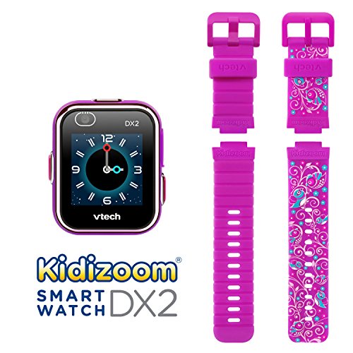 VTech KidiZoom Smartwatch DX2, Special Edition Floral Birds with Bonus, Pedometer, Vivid Violet Wristband