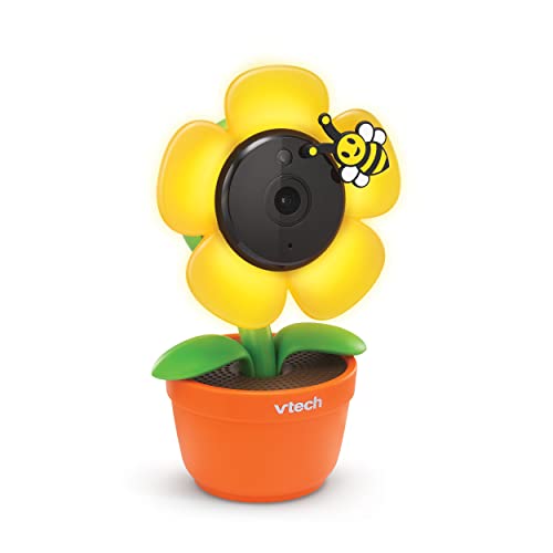 VTech RM9751 Yellow Daisy Smart Wi-Fi Baby Camera, iOS & Android Enabled, 1080p Full HD, Privacy Mode Cover, Night Light, Soothing Sounds & Lullabies, Two-way Intercom,Temperature Sensor, Night Vision