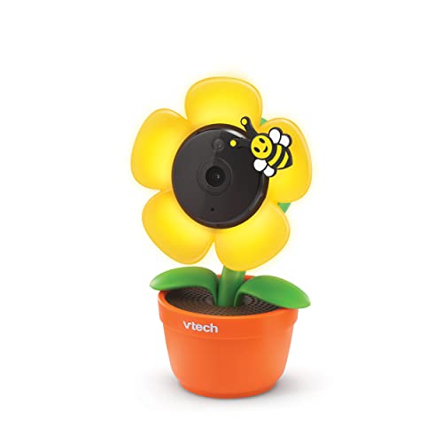 VTech RM9751 Yellow Daisy Smart Wi-Fi Baby Camera, iOS & Android Enabled, 1080p Full HD, Privacy Mode Cover, Night Light, Soothing Sounds & Lullabies, Two-way Intercom,Temperature Sensor, Night Vision