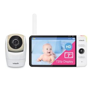 [upgraded] vtech vm919hd video monitor with battery support 15-hr video streaming, 7″ 720p hd display,360 panoramic viewing, 110 wide-angle view,hd night vision,up to 1000ft range,secured transmission