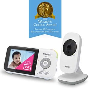 VTech VM819 Video Baby Monitor with 19 Hour Battery Life, 1000ft Long Range, 2.8” Display, Auto Night Vision, 2Way Audio Talk, Temperature Sensor and Lullabies