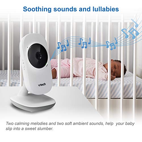 VTech VM819 Video Baby Monitor with 19 Hour Battery Life, 1000ft Long Range, 2.8” Display, Auto Night Vision, 2Way Audio Talk, Temperature Sensor and Lullabies