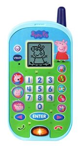 vtech peppa pig let’s chat learning phone blue 6.7 x 3.2 x 0.9 inches