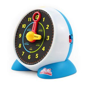 best learning learning clock – educational talking learn to tell time teaching light-up toy with quiz and music sleep mode – toddlers & kids ages 3, 4, 5, 6 years old boy and girl gift present
