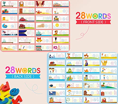 Officygnet Learning Educational Toys and Gift for 3 4 5 6 Years Old Boys and Girls - See & Spell Matching Letter Game for Preschool Kids - 80 Pcs of CVC Word Builders for Toddler Learning Activities