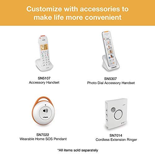 VTech SN7021 Cordless 2-Way Weather-Resistant audio Doorbell for SN5127 & SN5147 Senior Phone Systems