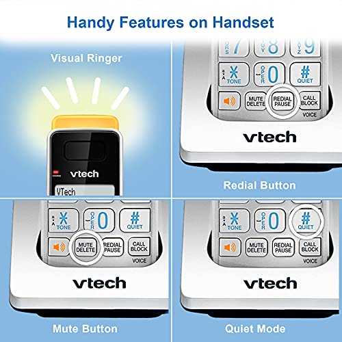 VTECH IS8121-2 Super Long Range up to 2300 Feet DECT 6.0 Bluetooth 2 Handset Cordless Phone for Home with Answering Machine, Call Blocking, Connect to Cell, Intercom and Expandable to 5 Handsets