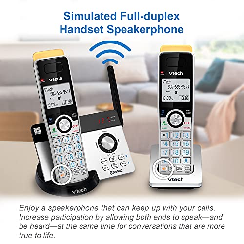 VTECH IS8121-2 Super Long Range up to 2300 Feet DECT 6.0 Bluetooth 2 Handset Cordless Phone for Home with Answering Machine, Call Blocking, Connect to Cell, Intercom and Expandable to 5 Handsets